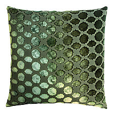 Medium Mod Fretwork Velvet Pillow by Kevin O'Brien (Silk Velvet Pillow)