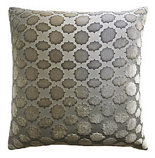 Small Mod Fretwork Velvet Pillow by Kevin O'Brien (Silk Velvet Pillow)