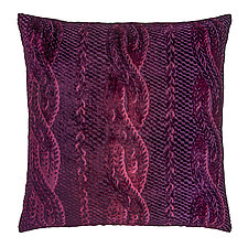 Cable Knit Velvet Pillow by Kevin O'Brien (Silk Velvet Pillow)