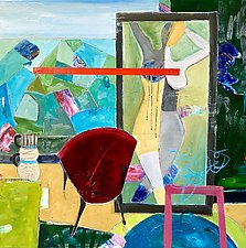 Burgandy Chair (Views and Vantage Points) by Theresa Vandenberg Donche (Oil Painting)