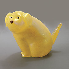 Yellow Labrador by Orient & Flume Art Glass (Art Glass Paperweight)