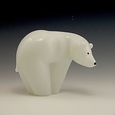 Polar Bear Family by Orient & Flume Art Glass (Art Glass Paperweight)