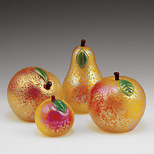 Gold Iridescent Venetian Fruit by Orient & Flume Art Glass (Art Glass Paperweight)