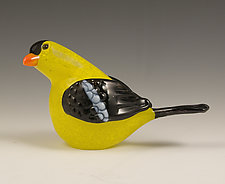 Hot Sculpted Goldfinch by Orient & Flume Art Glass (Art Glass Paperweight)