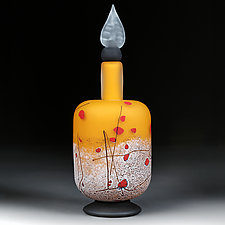 Summer Staccato Cylinder Decorative Bottle by Eric Bladholm (Art Glass Bottle)