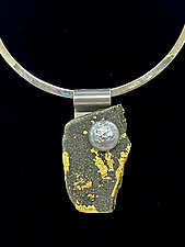 Gold Leaf Wonder Necklace by Shirley Wagner (Stone & Pearl Necklace)