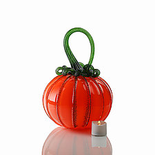 Signature Pumpkin Votives by 2BGlass (Art Glass Candleholder)