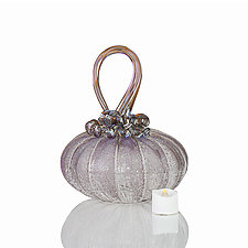Velvet Glass Pumpkin Votives by 2BGlass (Art Glass Candleholder)
