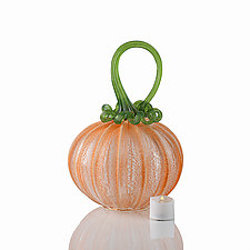 Velvet Glass Pumpkin Votives by 2BGlass (Art Glass Candleholder)