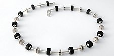 Black Jade Necklace by Laurette O'Neil (Silver & Stone Necklace)