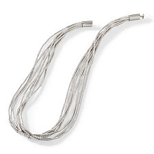 Seven Strand Ball & Tube Necklace by Laurette O'Neil (Silver Necklace)