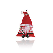 Santa Gnome by Cherie Virden (Art Glass Ornament)