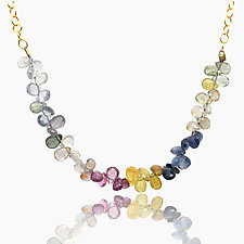 Multi Color Sapphire Necklace by Lori Kaplan (Gold & Stone Necklace)