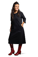 Jewel Neck Cotton Sweatshirt Encoded Dress by LeMair Handcrafts (Knit Dress)