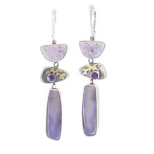 Lavender Grace Earrings by Lesley Aine McKeown (Gold, Silver & Stone Earrings)