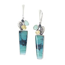 Blue Horizon Earrings by Lesley Aine McKeown (Gold, Silver & Stone Earrings)