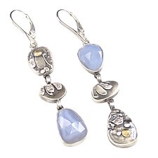 Blue Lace Earrings by Lesley Aine McKeown (Gold, Silver & Stone Earrings)