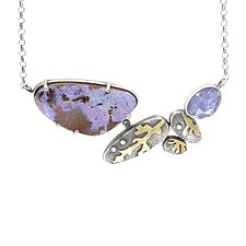 Verbena Necklace by Lesley Aine McKeown (Gold, Silver & Stone Necklace)