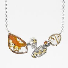 Sunset in the Garden Necklace by Lesley Aine McKeown (Gold, Silver & Stone Necklace)
