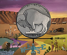 Buffalo Nickel Weathervane by Warren Godfrey (Acrylic Painting)