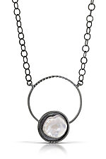 Double Circle Necklace by Tammy B (Silver & Pearl Necklace)
