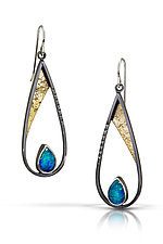 Opal Raindrop Earring by Tammy B (Gold, Silver & Stone Earrings)
