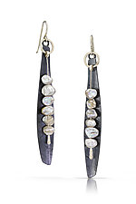 Long Pearl Lure Earrings by Tammy B (Silver & Pearl Earrings)