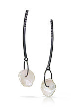Keshi Wheels Earrings by Tammy B (Silver & Stone Earrings)