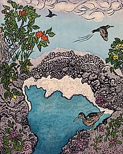 Kahakai - Earth to Sky by Andrea Pro (Woodcut Print)