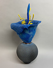 Blue Wave II by Ellen Silberlicht (Mixed-Media Sculpture)