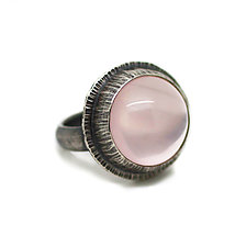 Rose Quartz Ring by Jenny Foulkes (Silver & Stone Ring - Size 6)