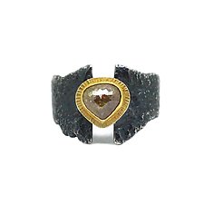 Diamond Power Ring by Jenny Foulkes (Gold, Silver & Stone Ring, Size 8.25)