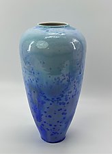 Aqua Blue Vase by Debra Steidel (Ceramic Vessel)