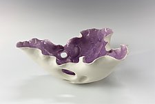Wavy Bowl in Plum by Debra Steidel (Ceramic Vessel)