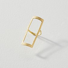 Rectangle Gold Oversized Ring by Jessica Weiss (Gold Ring)