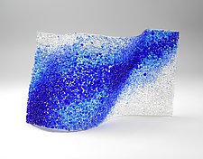 Deep Blue Wave by Lisa Becker (Art Glass Sculpture)