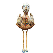Happy Hand Ringer by Tiffany Ownbey (Mixed-Media Sculpture)