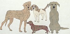 Four Pups by Tiffany Ownbey (Mixed-Media Collage)