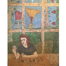 Winning at Solitaire by Tiffany Ownbey (Mixed-Media Collage)