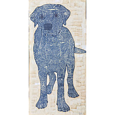 Big Blue Dog by Tiffany Ownbey (Mixed-Media Collage)