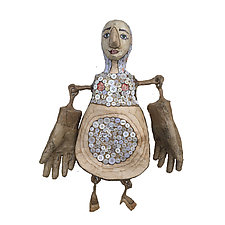 Apron Button Dress by Tiffany Ownbey (Mixed-Media Sculpture)