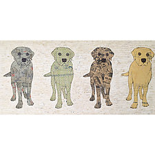 Four Dogs by Tiffany Ownbey (Mixed-Media Collage)
