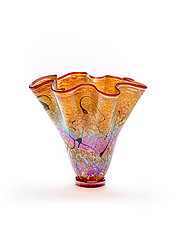 Placer Fluted Vase by Nicholas Nourot (Art Glass Vessel)