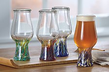 Swirled Beer Glass Set by Nicholas Nourot (Art Glass Drinkware)