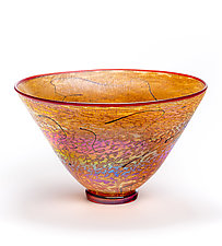 Placer Mantle Hunt Bowl by Nicholas  Nourot (Art Glass Vessel)