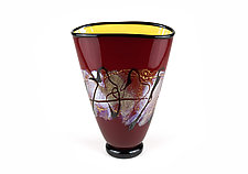 Red Satin Thunder by Nicholas  Nourot (Art Glass Vessel)