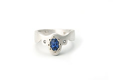 Picot Ring with Montana Sapphire by Jill Baker Gower (Silver & Stone Ring)