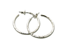 Sterling Silver Hoop Earrings by Jamie Santellano (Silver Earrings)