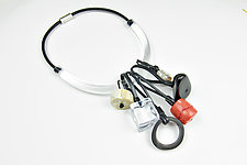 Dynamite Dangles Necklace by Phyllis Clark (Leather, Stone & Acrylic Necklace)