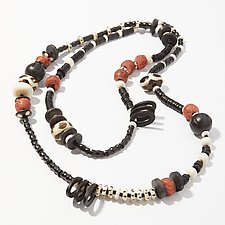 Coconut, Bone, and Yoruba Necklace by Phyllis Clark (Beaded Necklace)